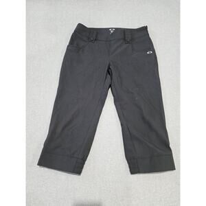 Oakley Palm Capri Womens 6 Black Hydrolix Golf Pants Elastic Hem Snaps 521389